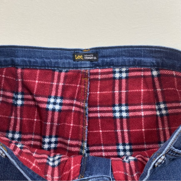 Lee Jeans Women’s 16 Straight Leg Relaxed Flannel Lined Jeans Winter jeans denim - Picture 3 of 8